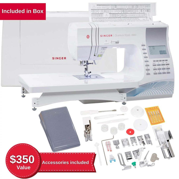 SINGER® Sew Spacious Quantum Stylist™ 9960 Sewing Machine & Presser Foot Kit Bundle