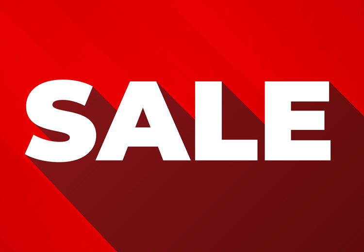 Different shades of red on the background with the word SALE in all caps. 