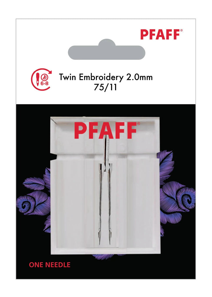 PFAFF® Aguja de Bordar Doble 2.0mm Tamaño 75/11 2