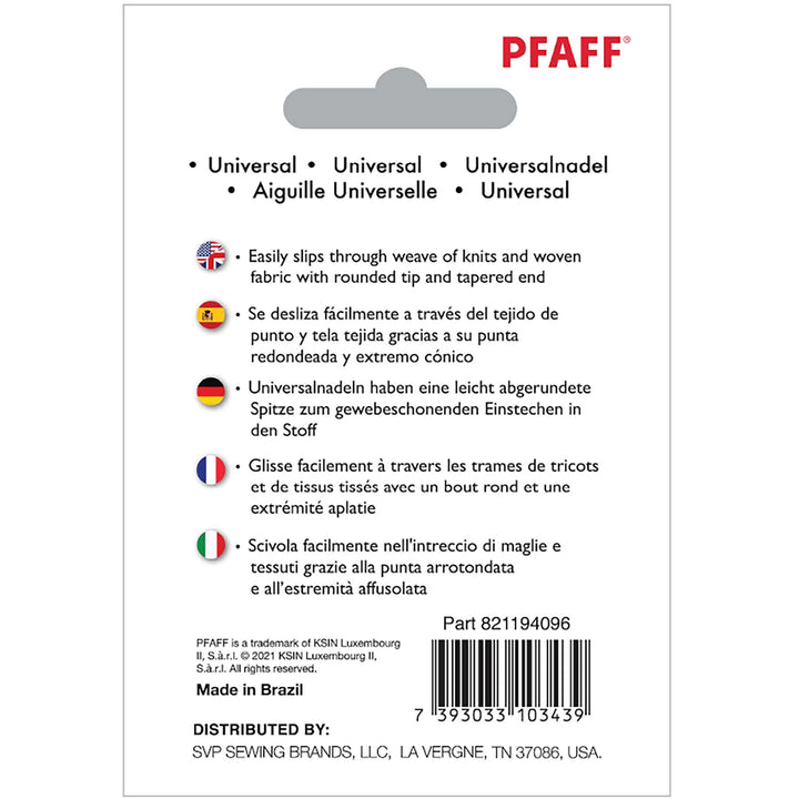 PFAFF® Agujas Universales Tamaño 80/12 Paquete de 5 2