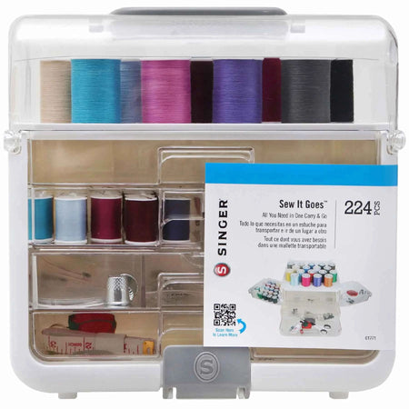 SINGER® Sew-It-Goes® 224 deler sy- og håndarbeidsoppbevaringssett med klassiske farger